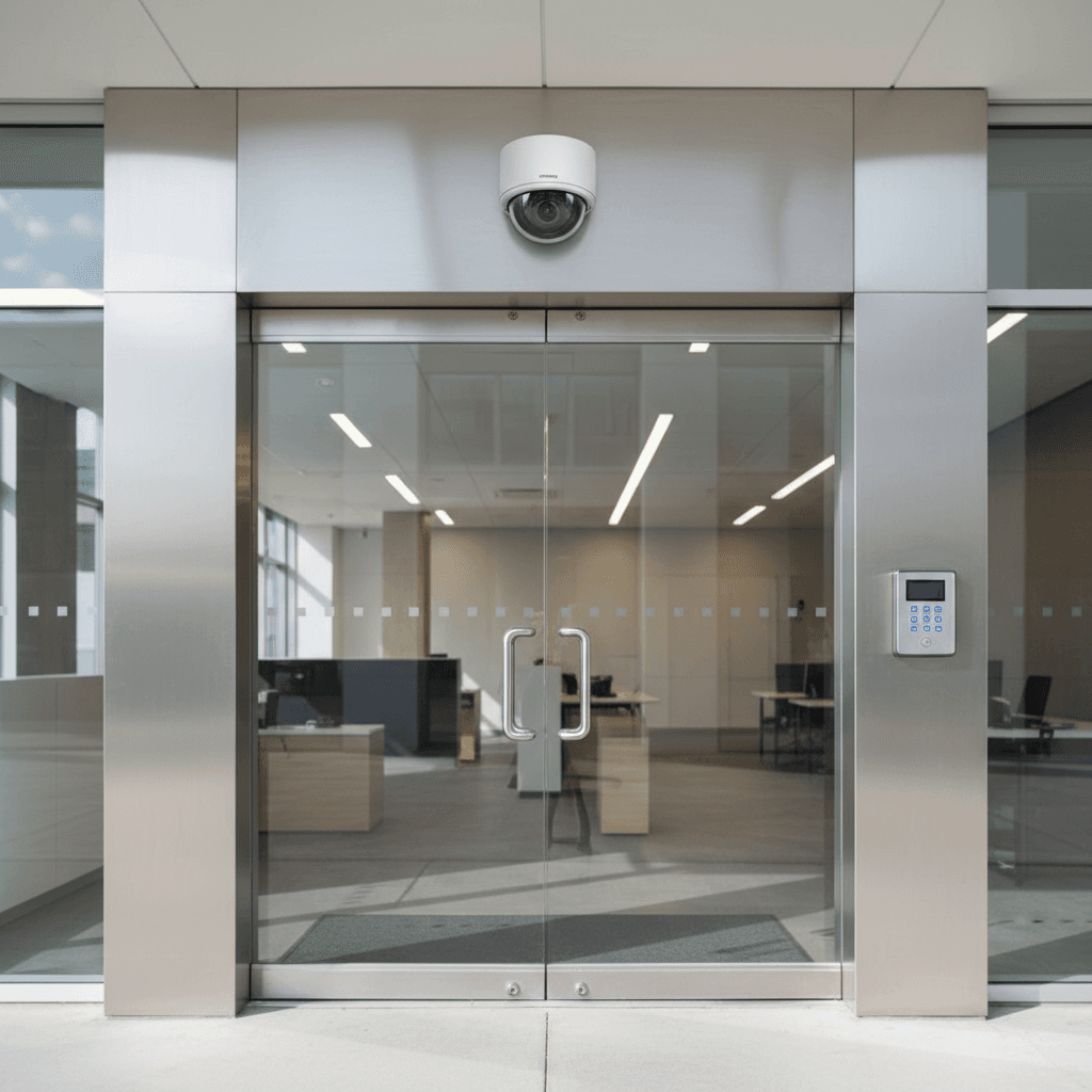 Security camera and access control installation